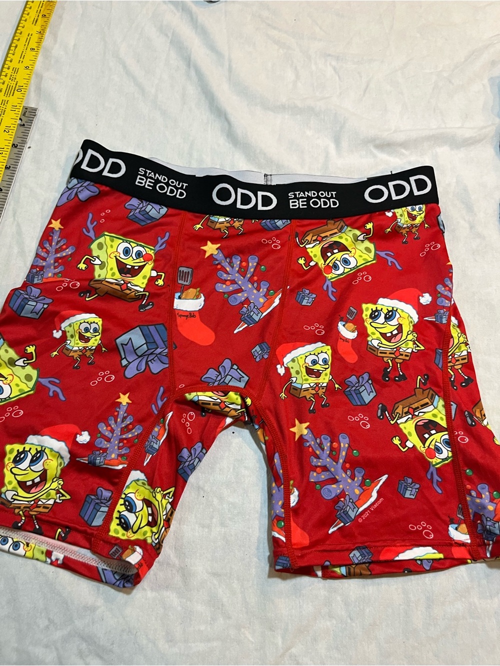 Red SpongeBob Holiday Print men Boxer Briefs